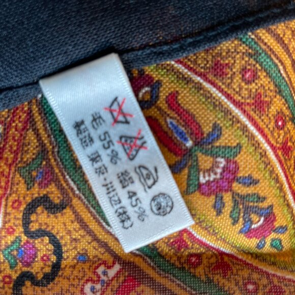 Vintage Yves Saint Laurent Wool & Silk Blanket Scarf Shawl Wrap - Picture 9 of 14